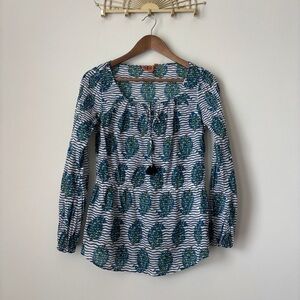 Tory Burch Evelina Floral Paisley Tunic Blouse Sz 0 Boho